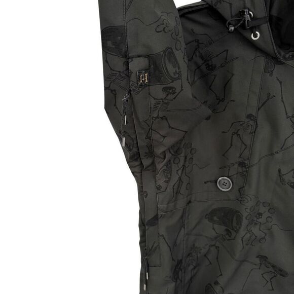 Holden Kaori Eco Jacket Art Printed Snowboard Skeletons Black Small - Picture 8 of 14